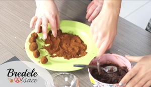 préparation truffes au chocolat