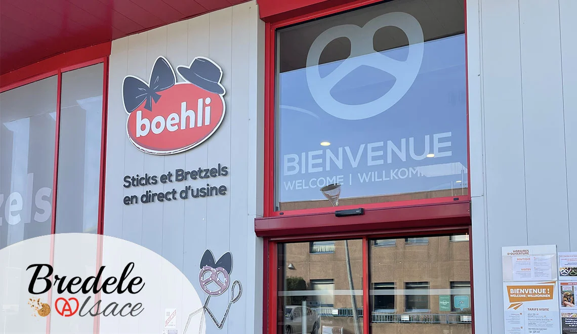 Devant l'usine Boehli et La Fabrique à Bretzels