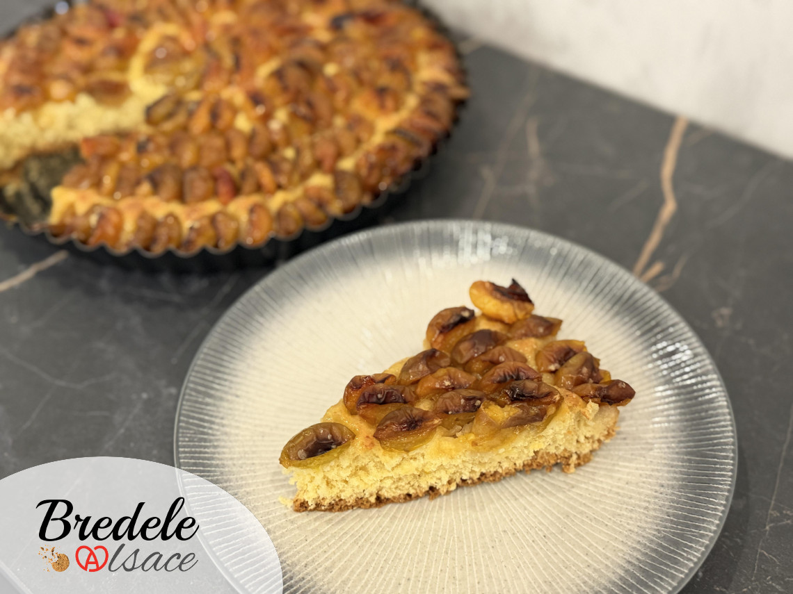 Tarte aux mirabelles à pâte levée sur pâte briochée