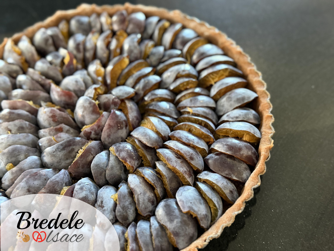 Tarte aux quetsches et streusel à la cannelle, recette alsacienne